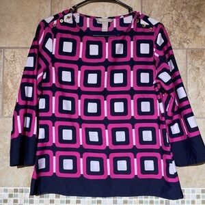 Banana Republic 3/4 length sleeve geometric Top S